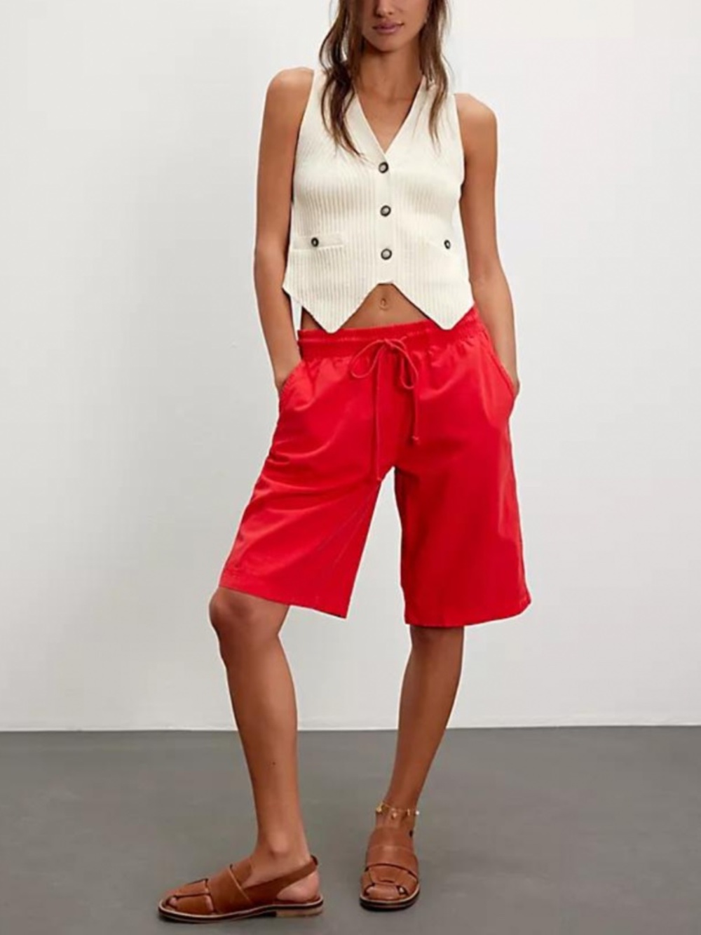 Free people Saylor poplin pull on shorts